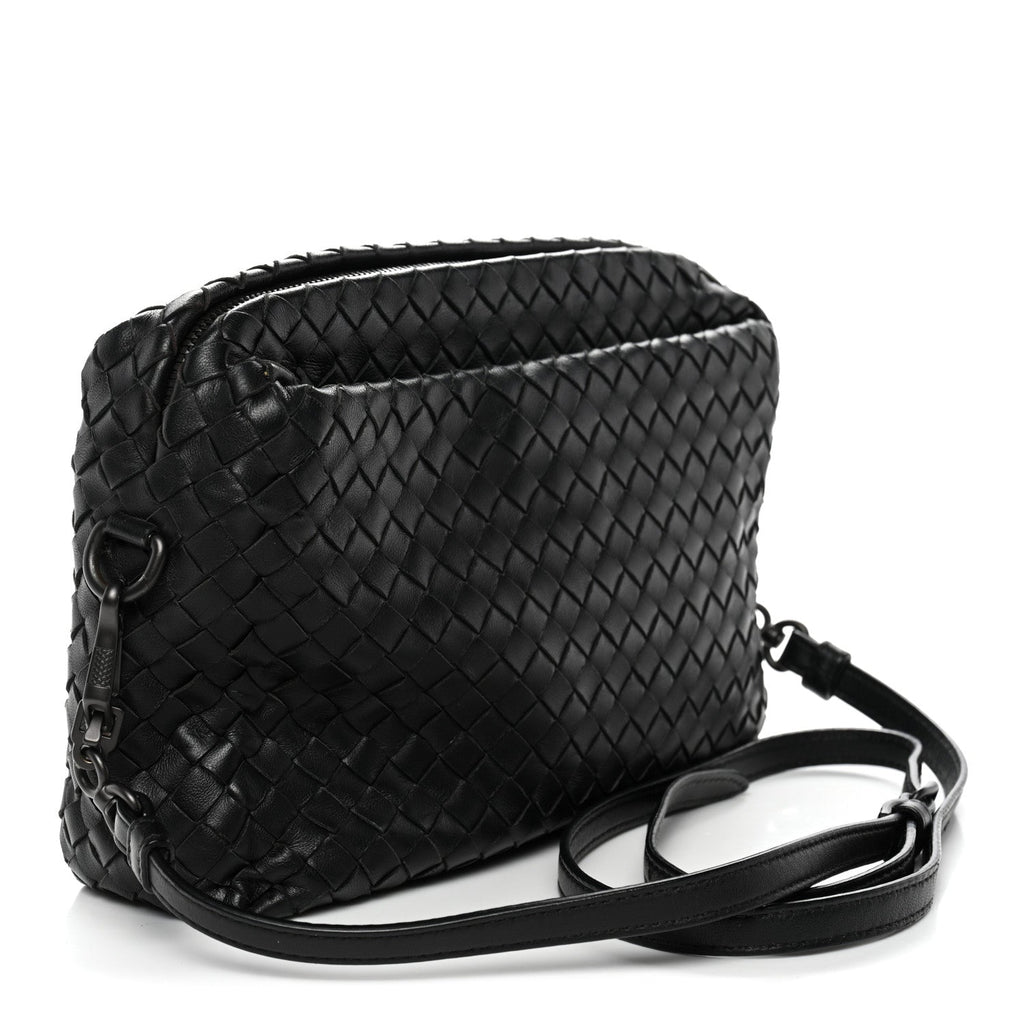 Nappa Intrecciato Crossbody Messenger Black