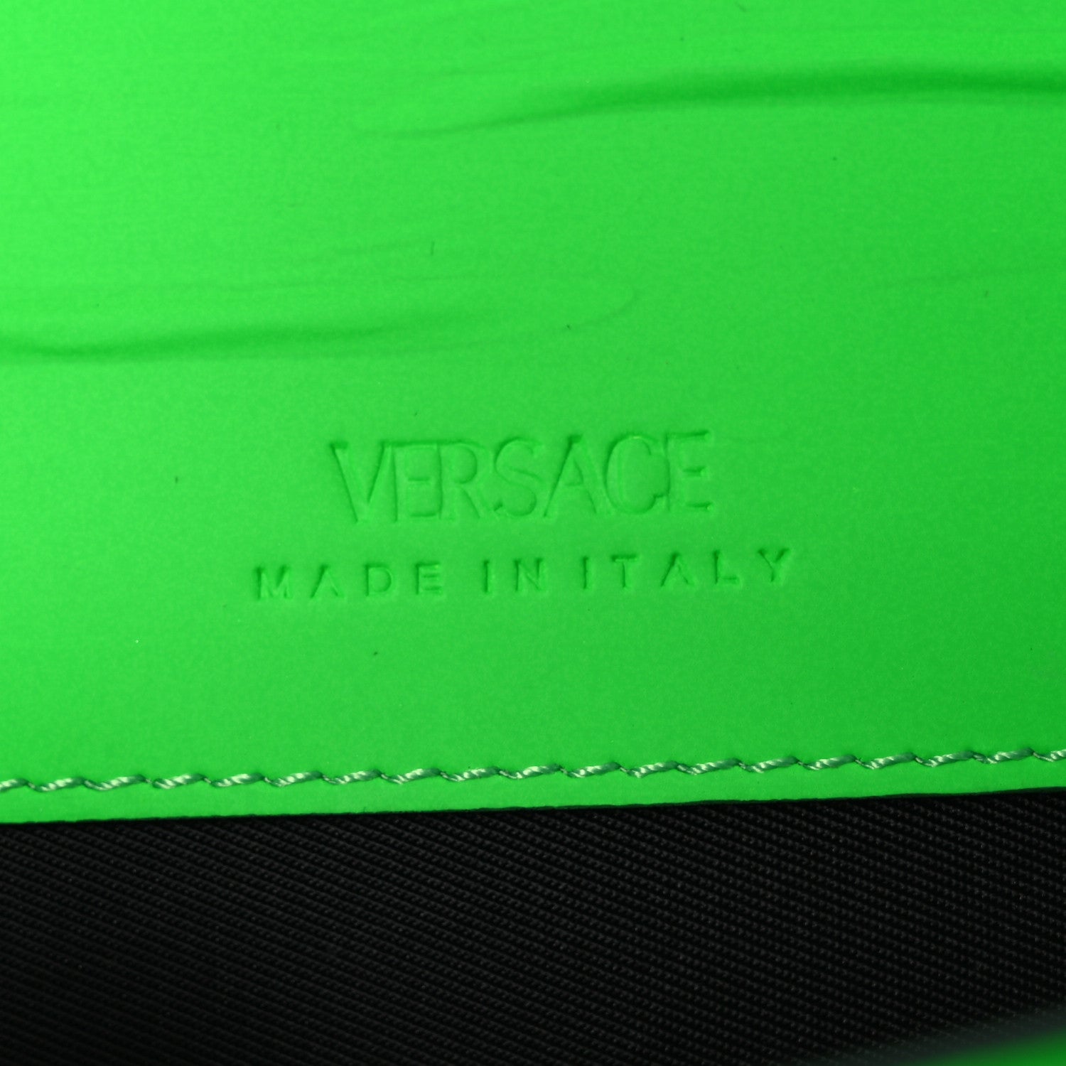 Calfskin Rubber Medusa Shoulder Bag Lime
