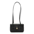 Shiny Caviar Preppy Coco Long Vanity With Strap Black