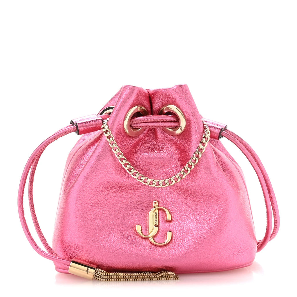 Metallic Nappa Mini Marcheline Shoulder Bag Peony