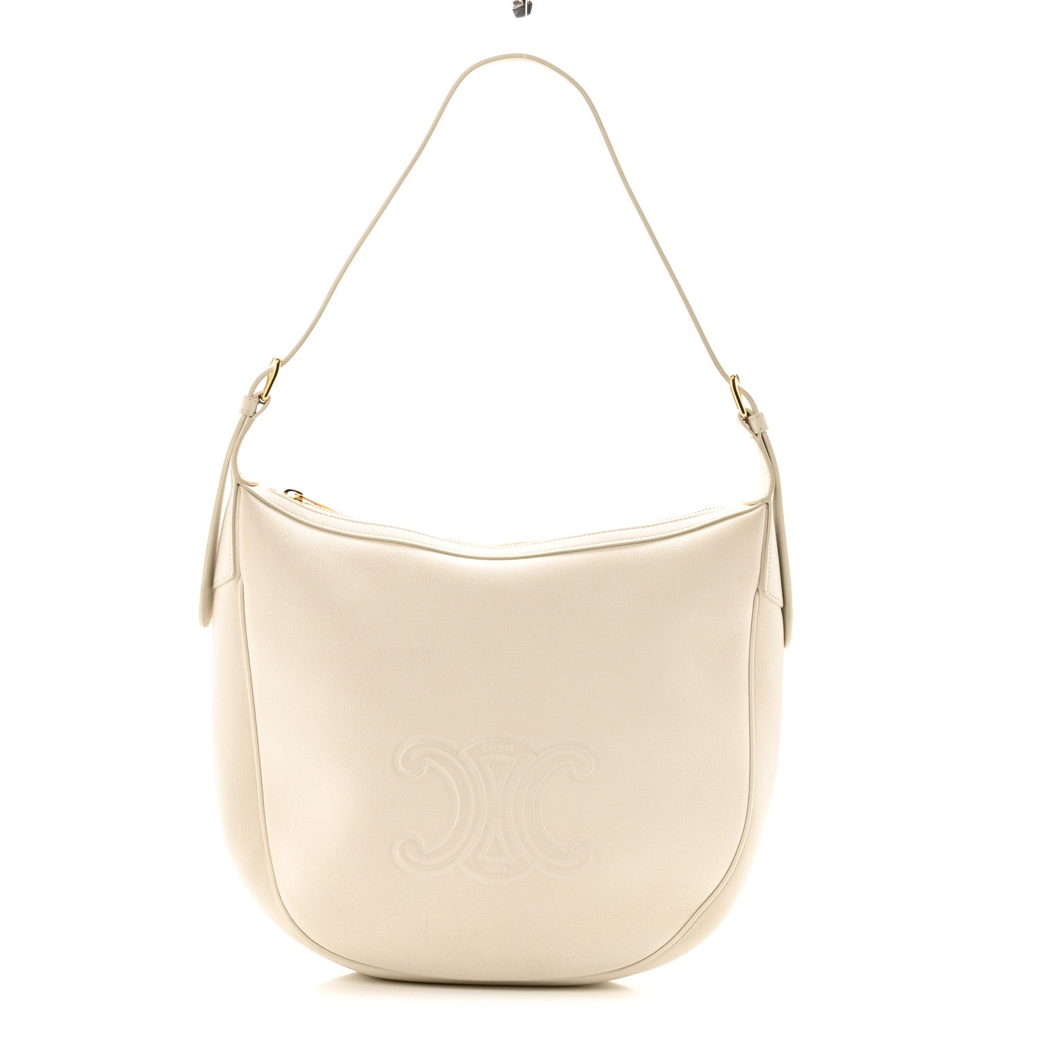 Supple Calfskin Cuir Triomphe Heloise Shoulder Bag White