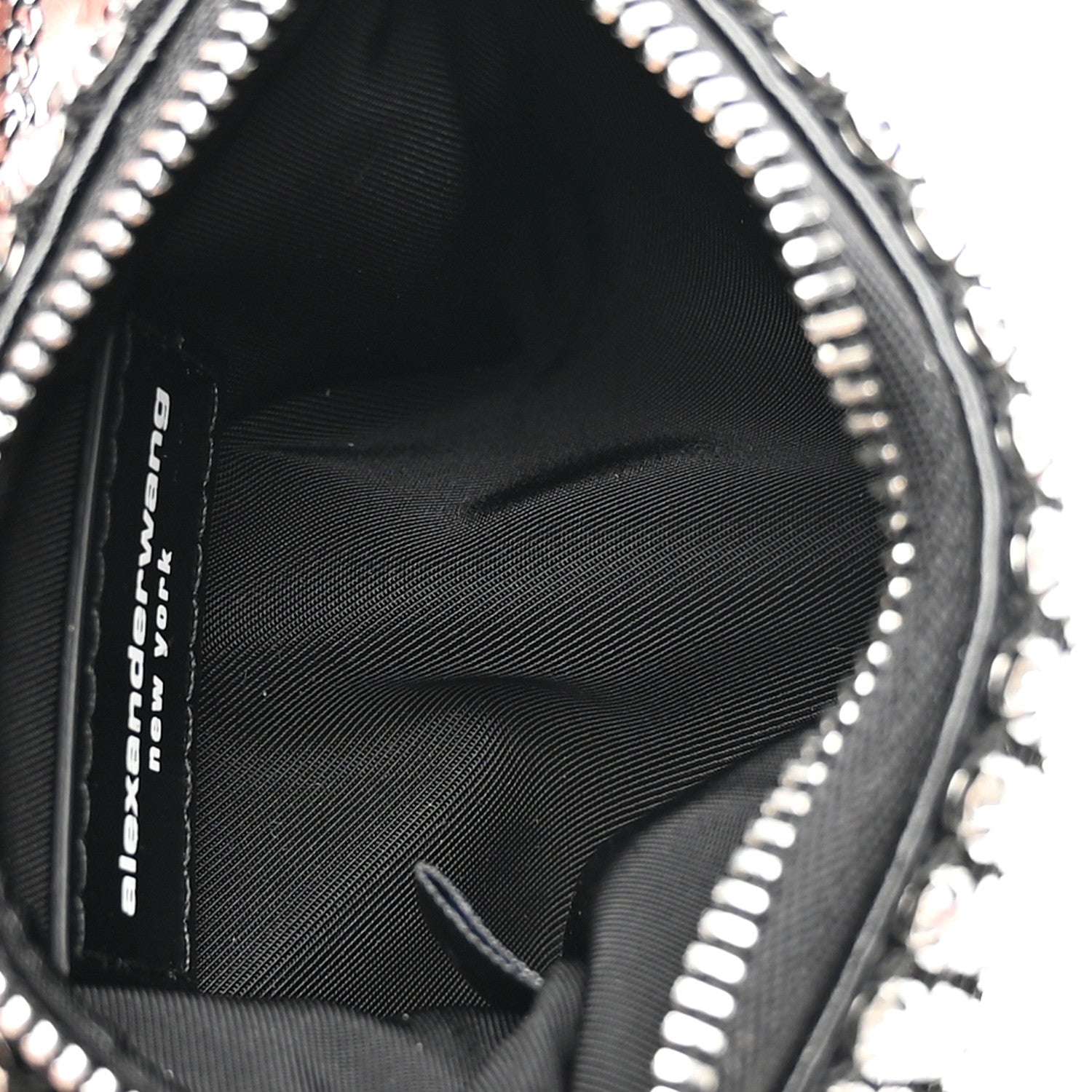 Mesh Crystal Rhinestone Nano Heiress Shoulder Bag Black Silver