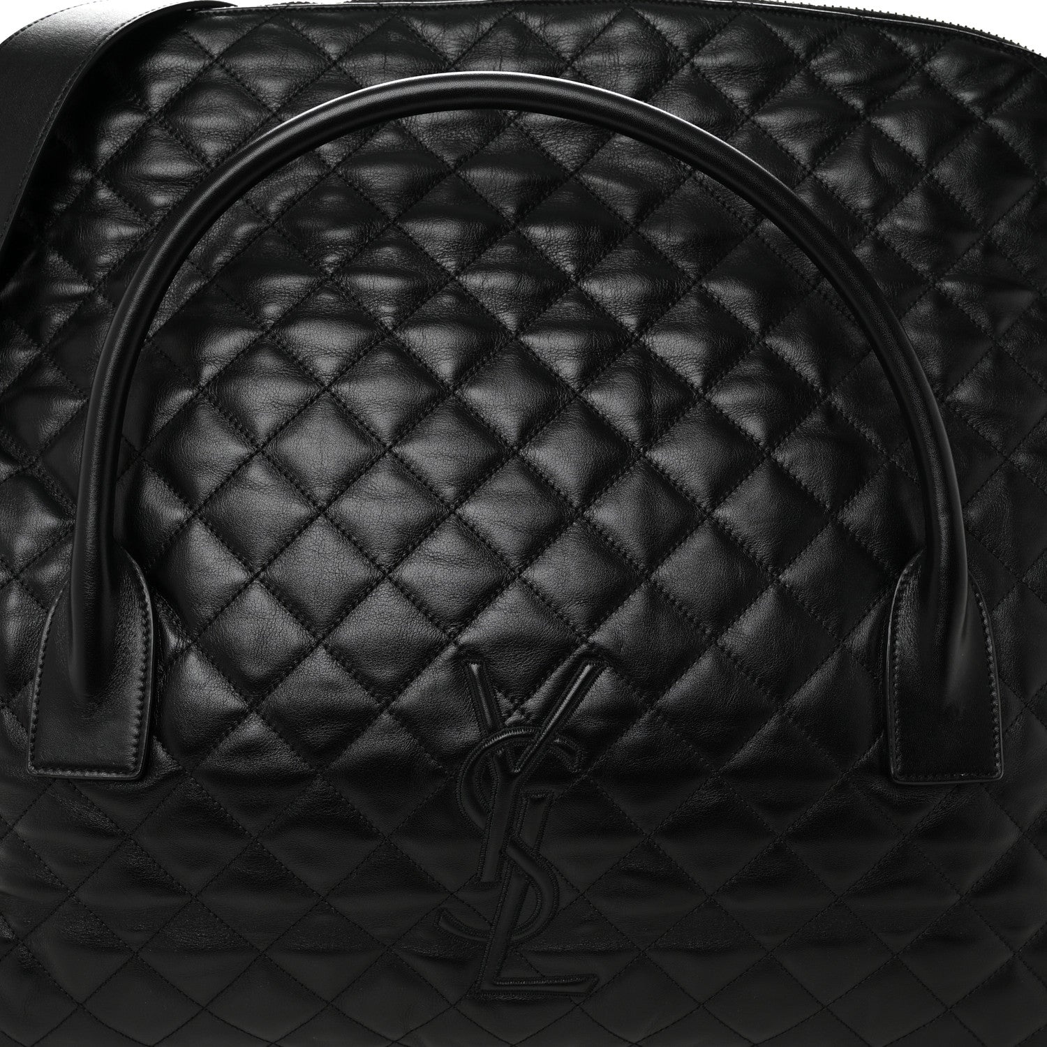 Calfskin Quilted ES Giant Travel Bag Black