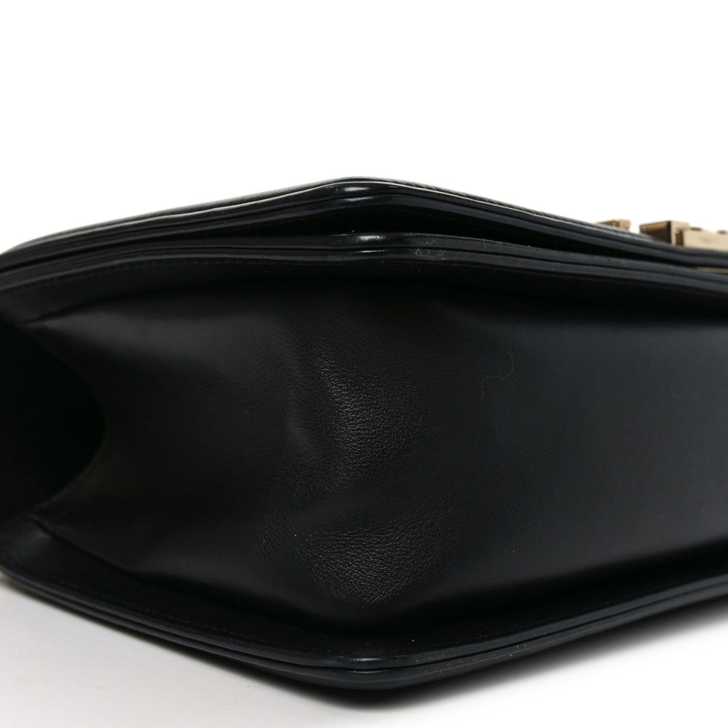Lambskin Quilted Medium Boy Flap Black