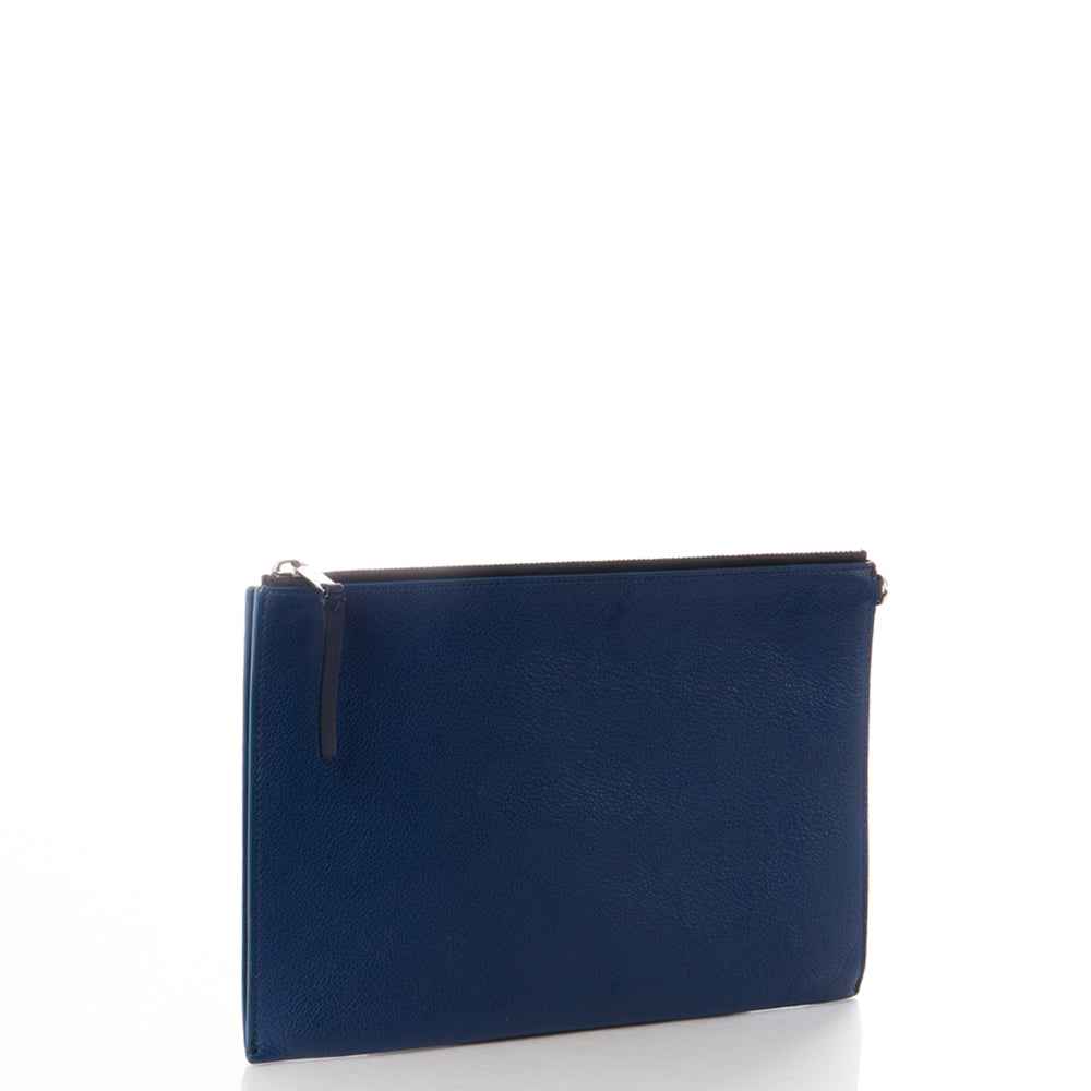 Burberry Clutch Clutch in Blue, Leather