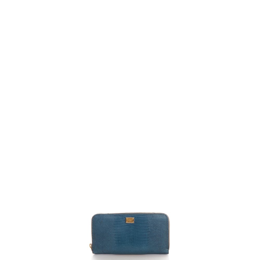 Dolce & Gabbana Purse Wallet in Blue, Exotic Effect Leather