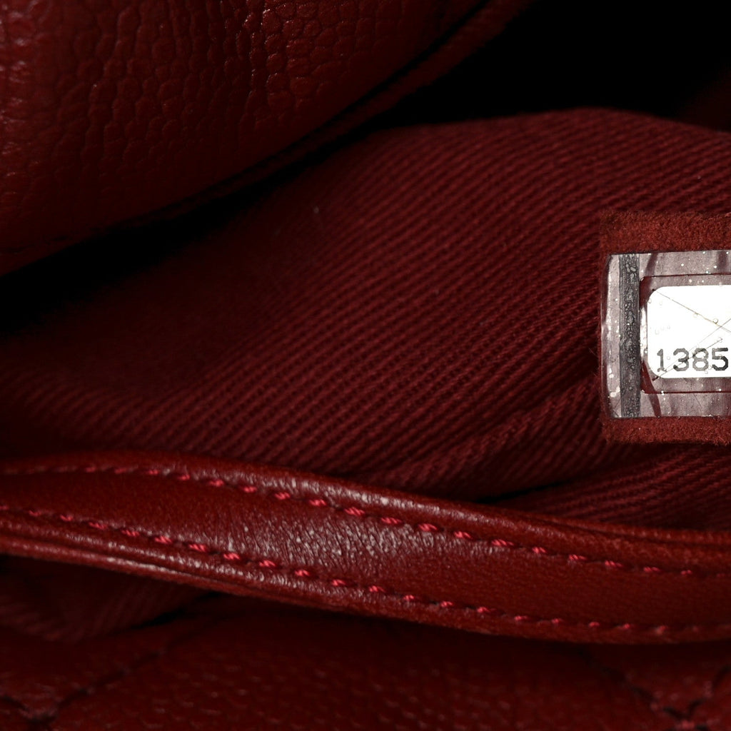 Caviar Quilted Large Timeless CC Soft Tote Dark Red