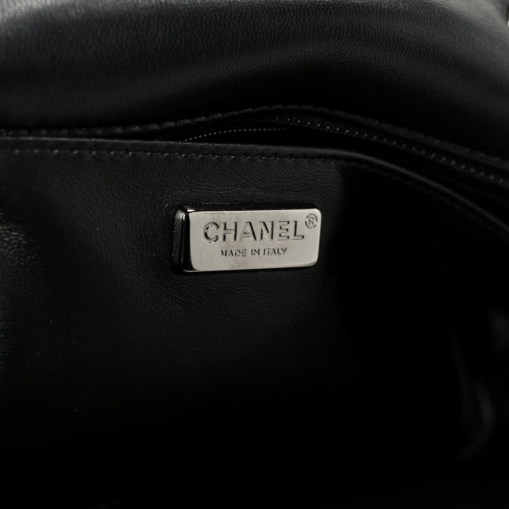 Sequin Logo Single Flap Pink Silver Black