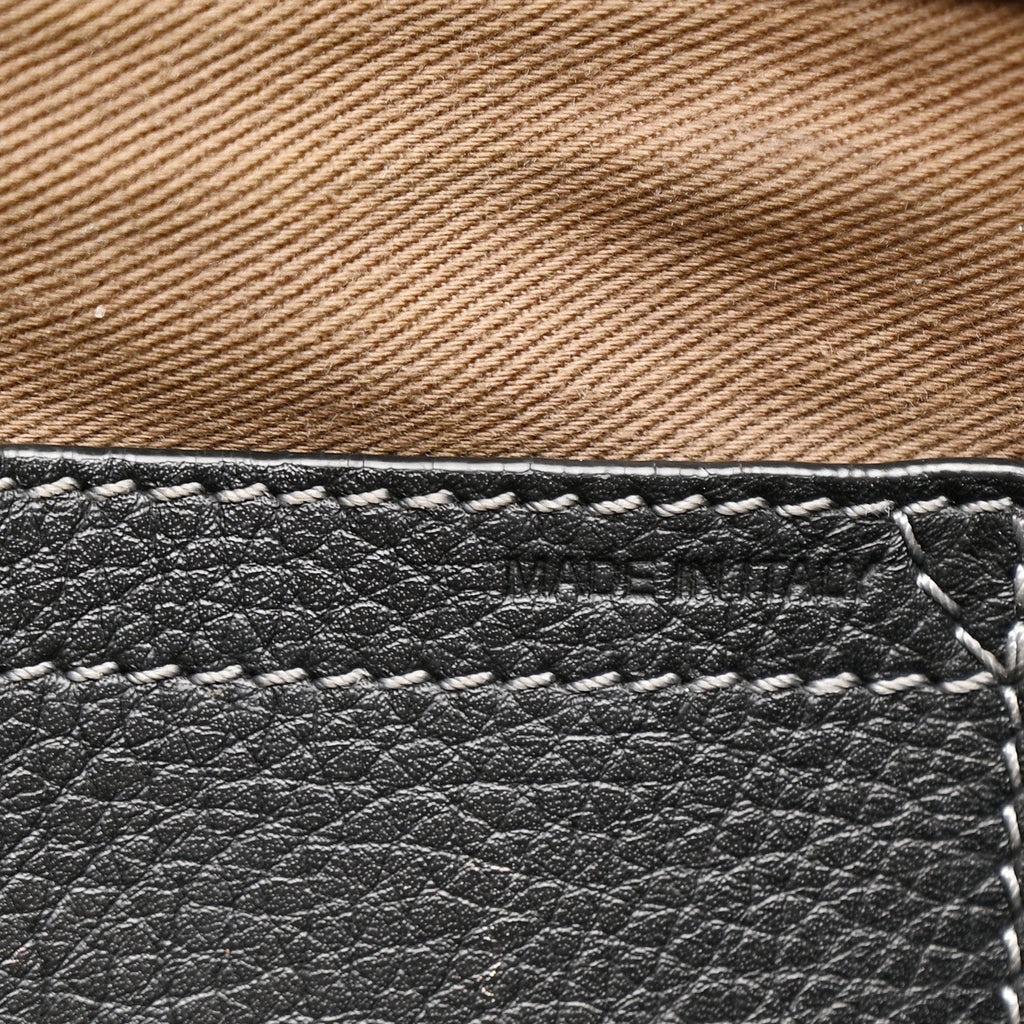 Calfskin Medium Marcie Round Crossbody Bag Black