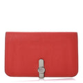 Togo Dogon Duo Wallet Rouge Garance Gris Mouette