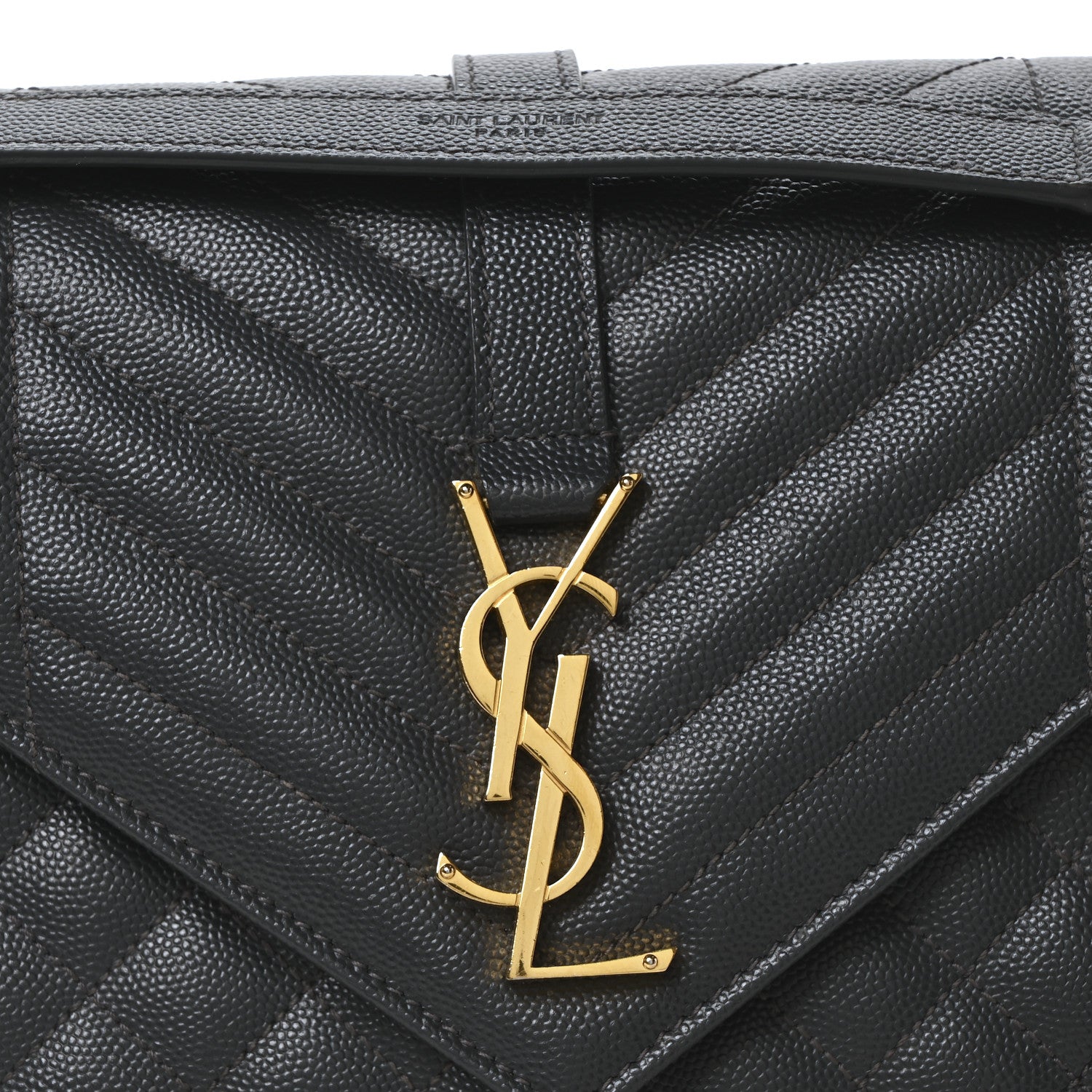 Grain De Poudre Textured Mixed Matelasse Triquilt Medium Monogram Satchel Dark Smog