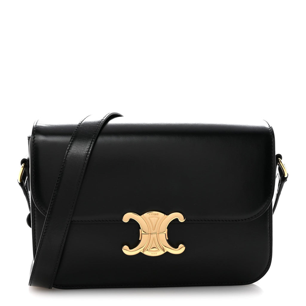 Shiny Calfskin Medium Triomphe Black