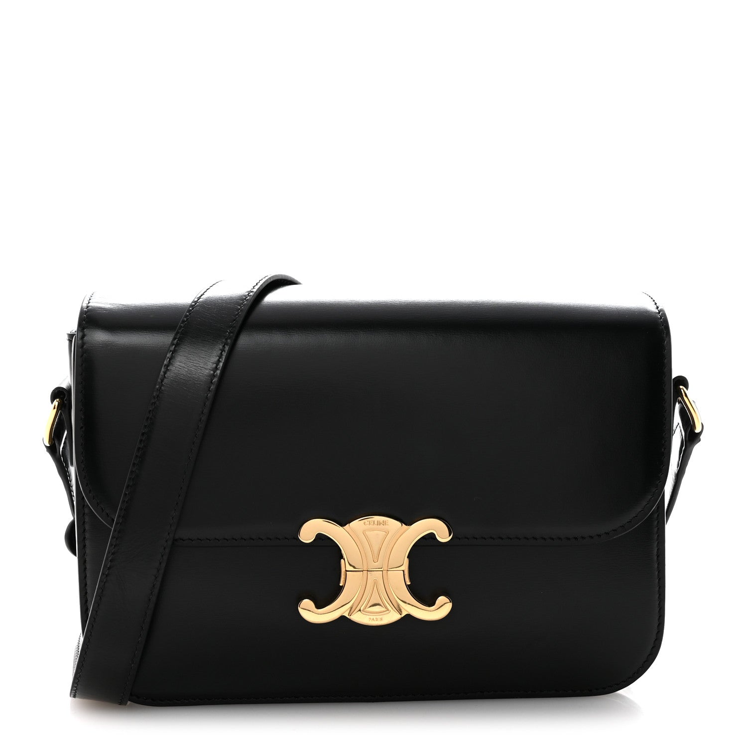 Shiny Calfskin Medium Triomphe Black