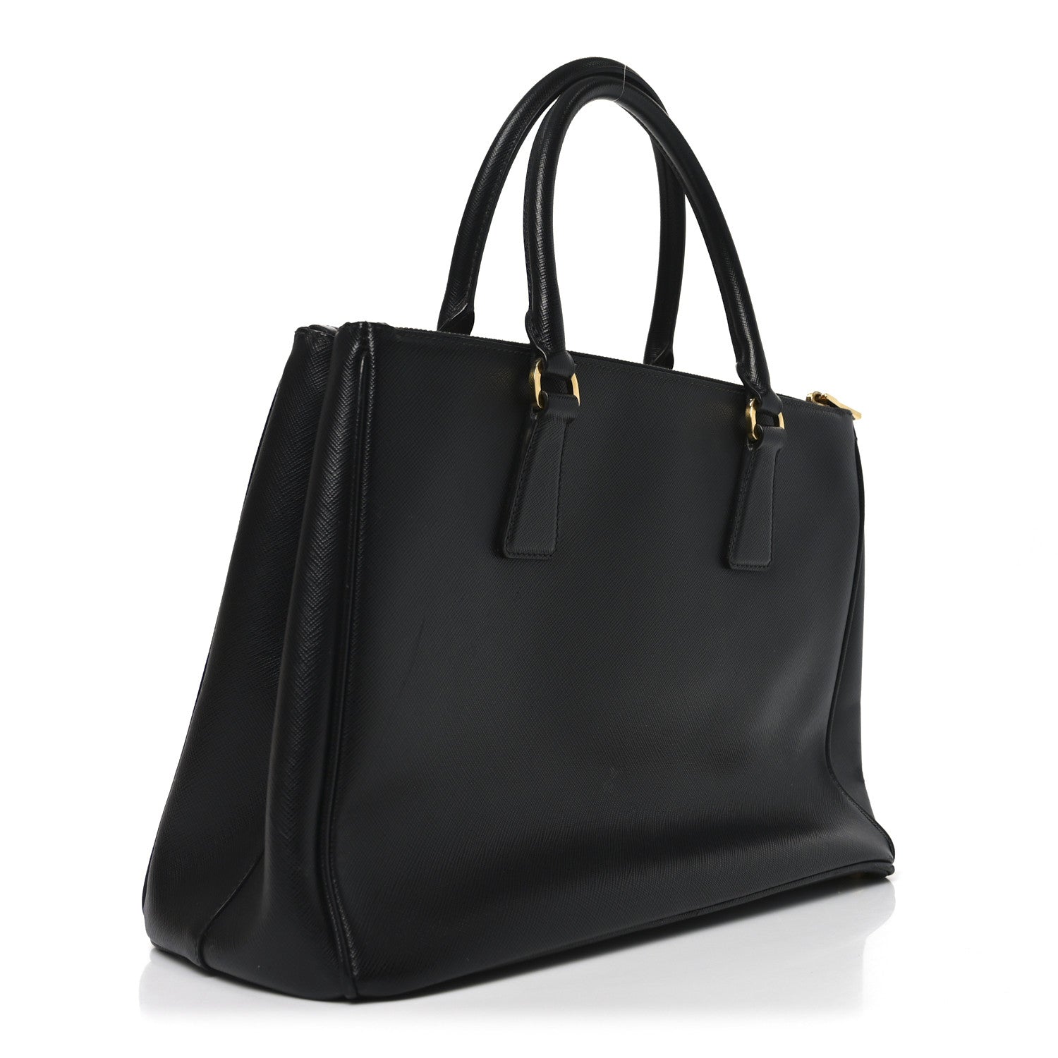 Saffiano Medium Galleria Double Zip Tote Black