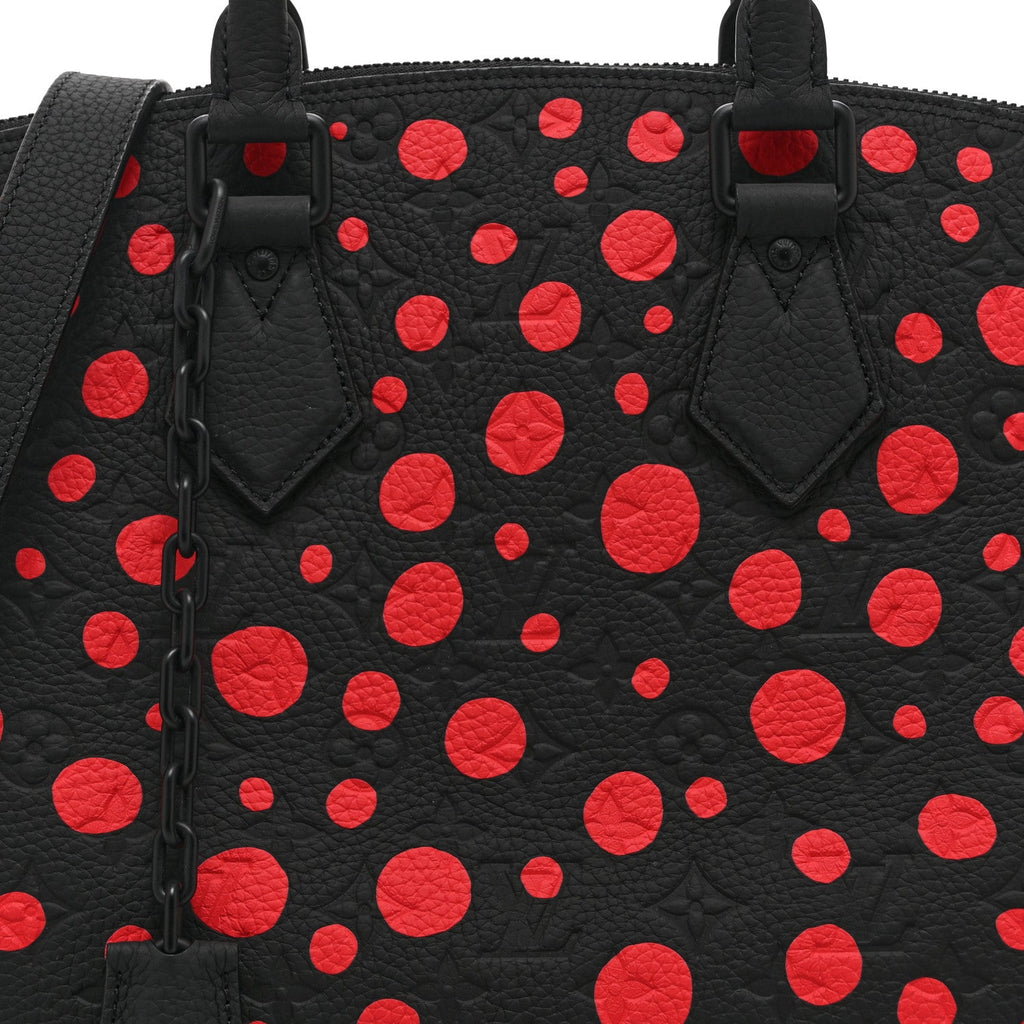 LV X YK Taurillon Lock It MM Black Red