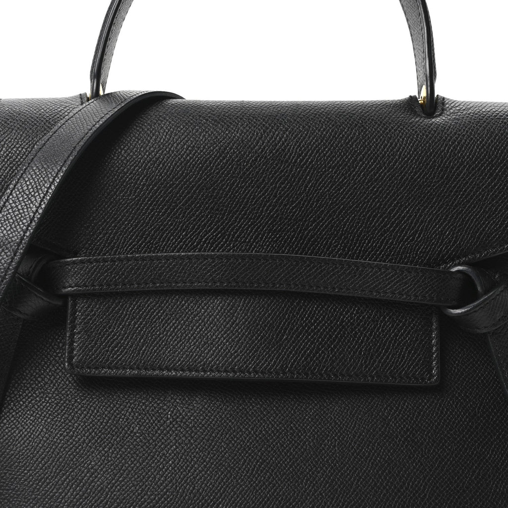 Grained Calfskin Micro Belt Bag Black