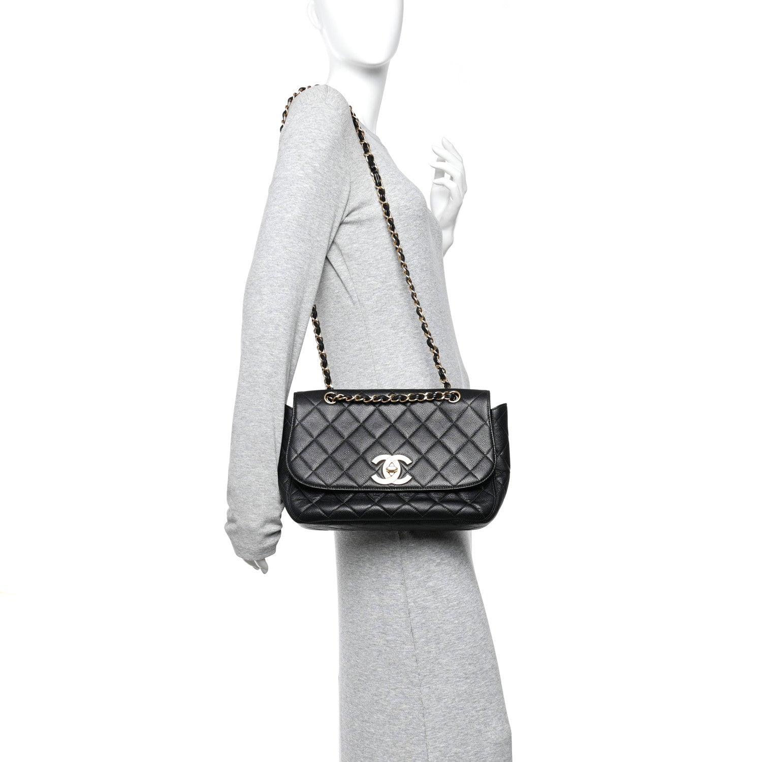 Caviar Quilted Jumbo Single Flap Black