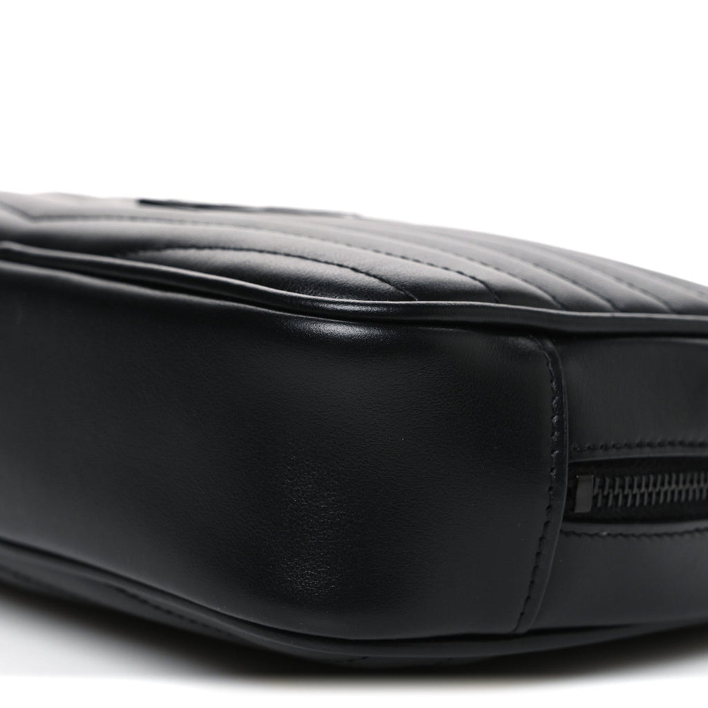 Calfskin Matelasse Monochrome Monogram Mini Lou Camera Bag Black