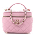 Caviar Quilted Small CC Vanity Case Pink