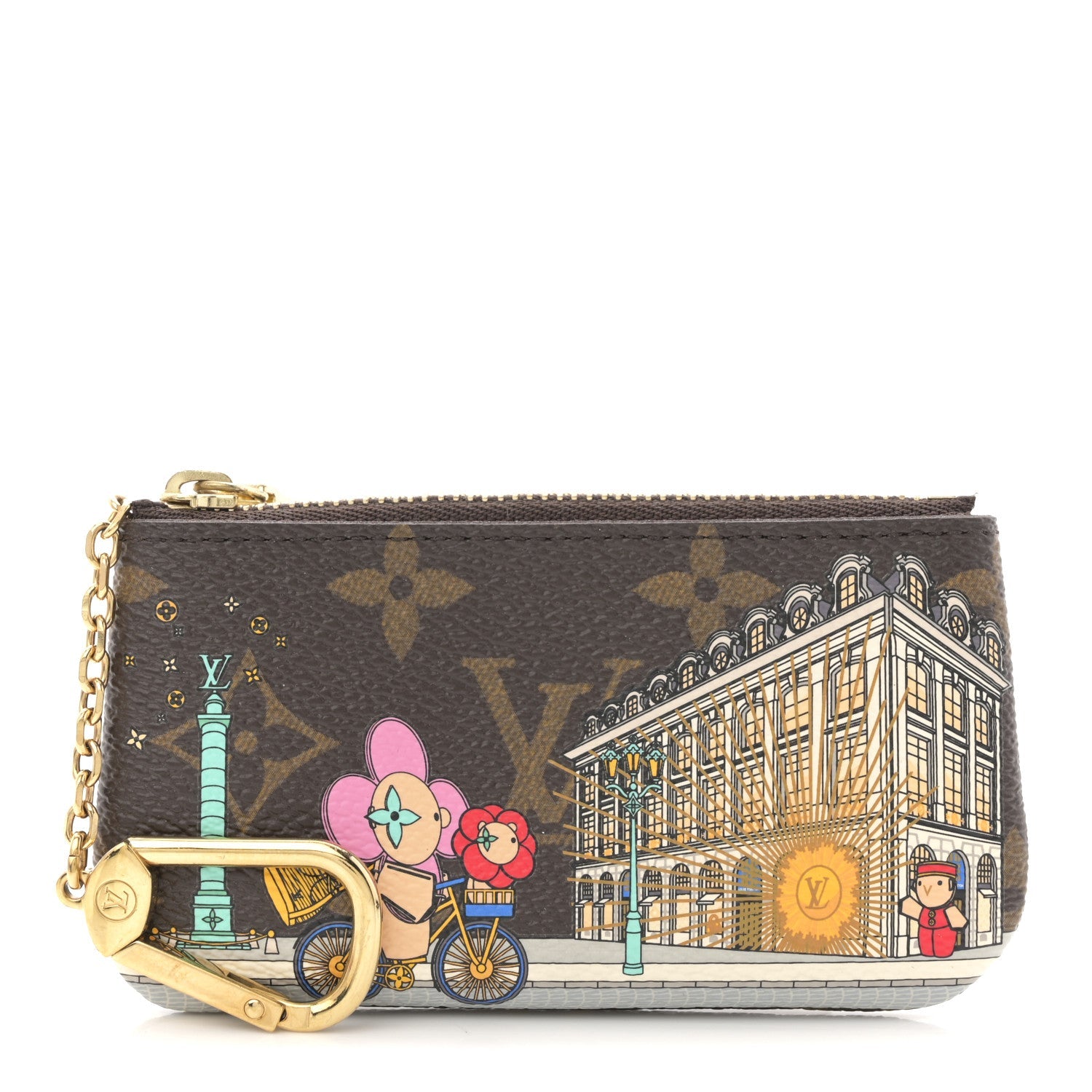 Monogram 2022 Christmas Animation Paris Key Pouch Pink