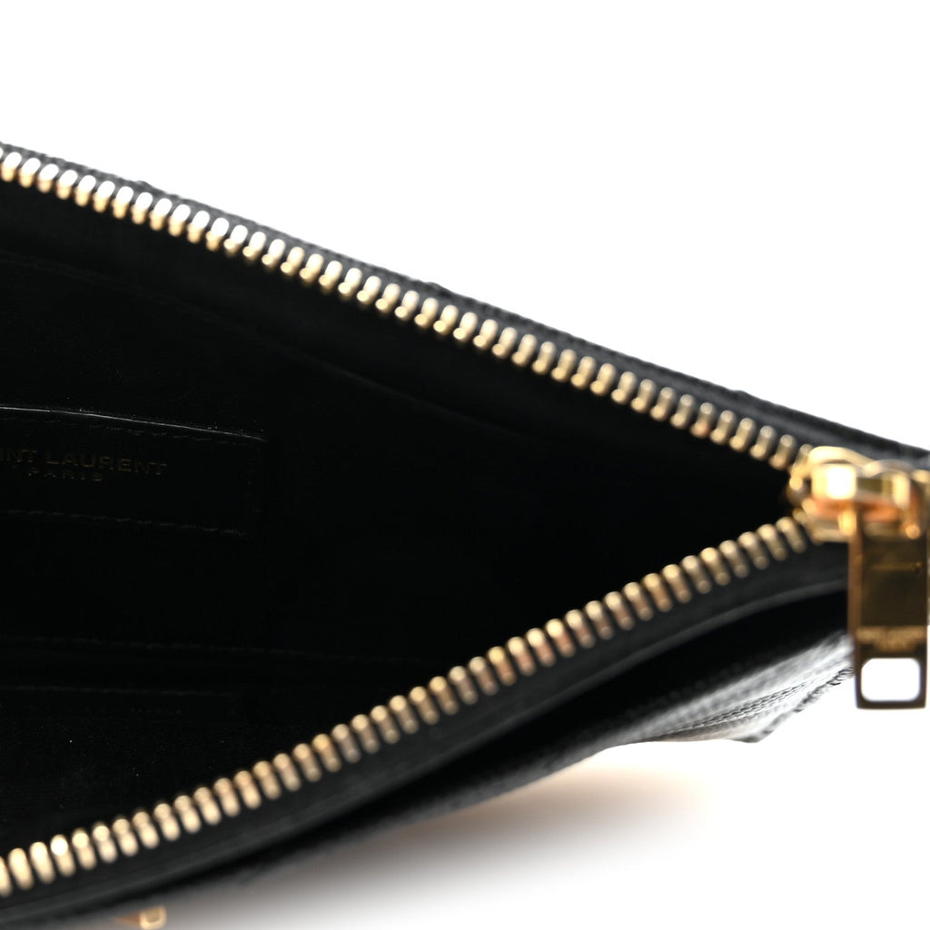 Grain De Poudre Chevron Monogram Bill Pouch Black