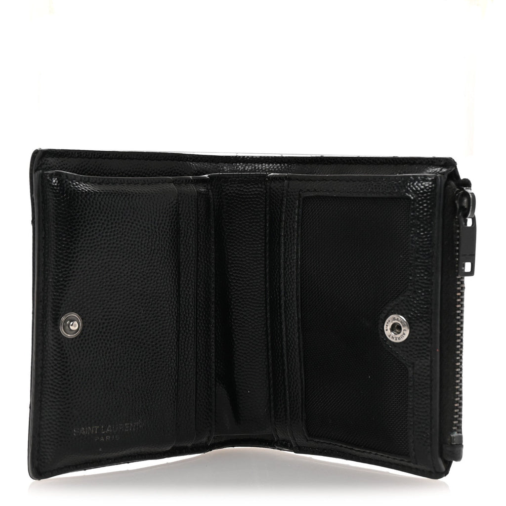 Grain De Poudre Matelasse Chevron Monogram Zipped  Case Black