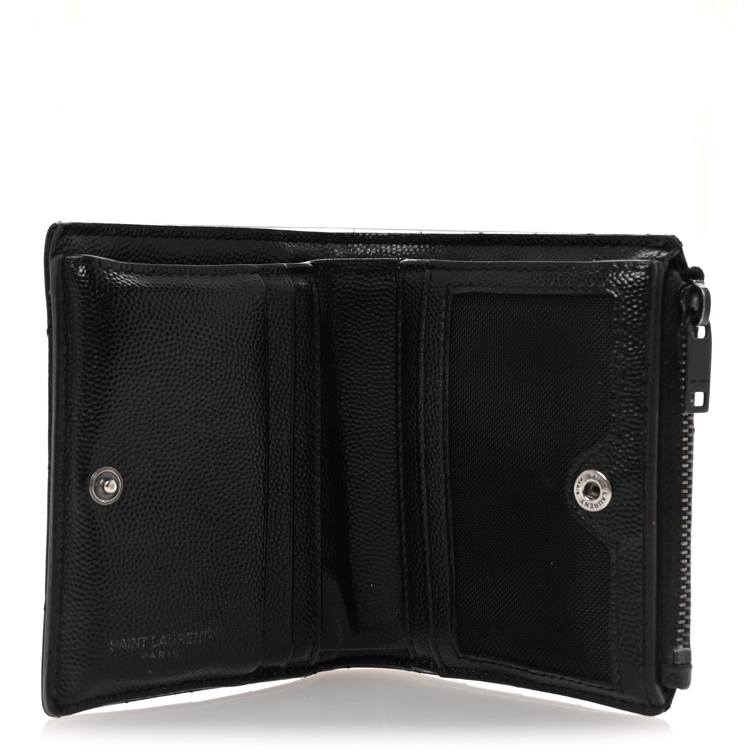 Grain De Poudre Matelasse Chevron Monogram Zipped  Case Black