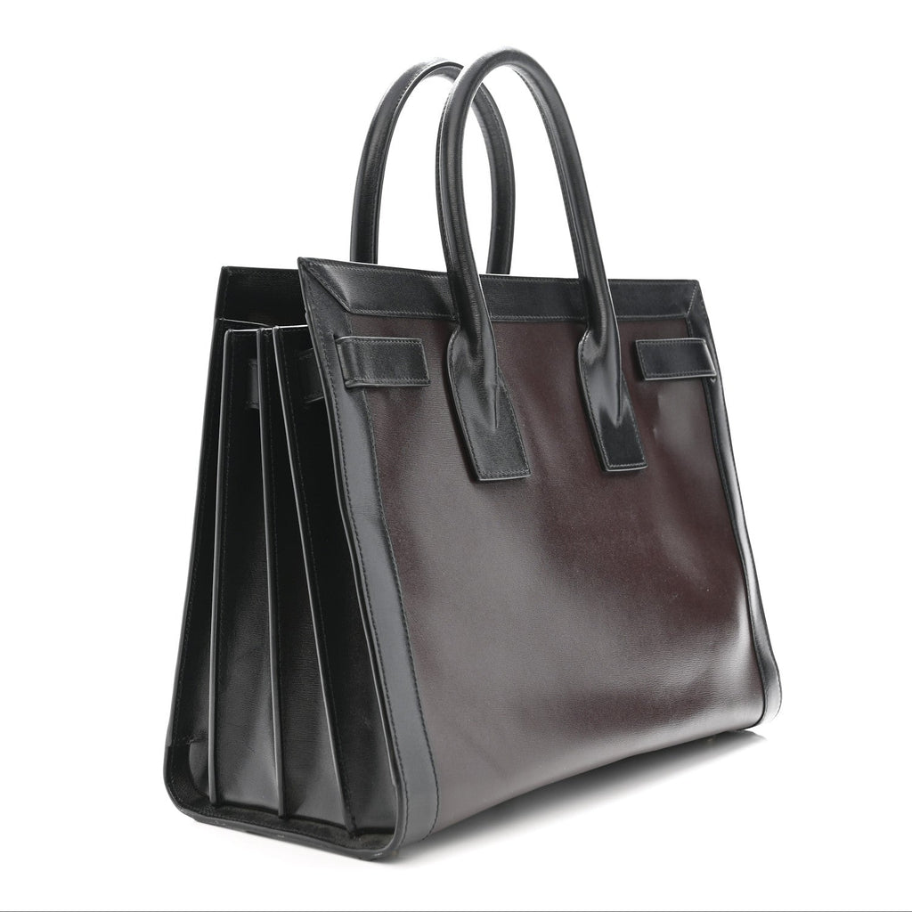 Calfskin Bi-Color Small Sac De Jour Burgundy Black