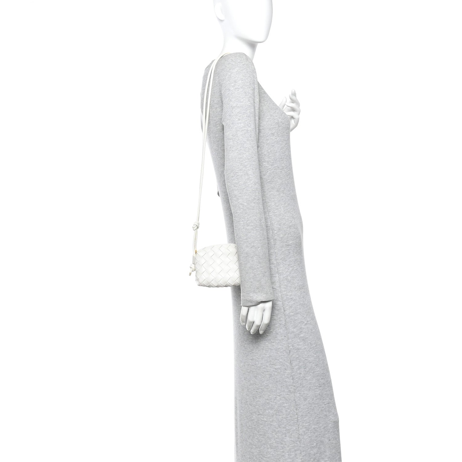 Nappa Intrecciato Mini Loop Camera Bag White