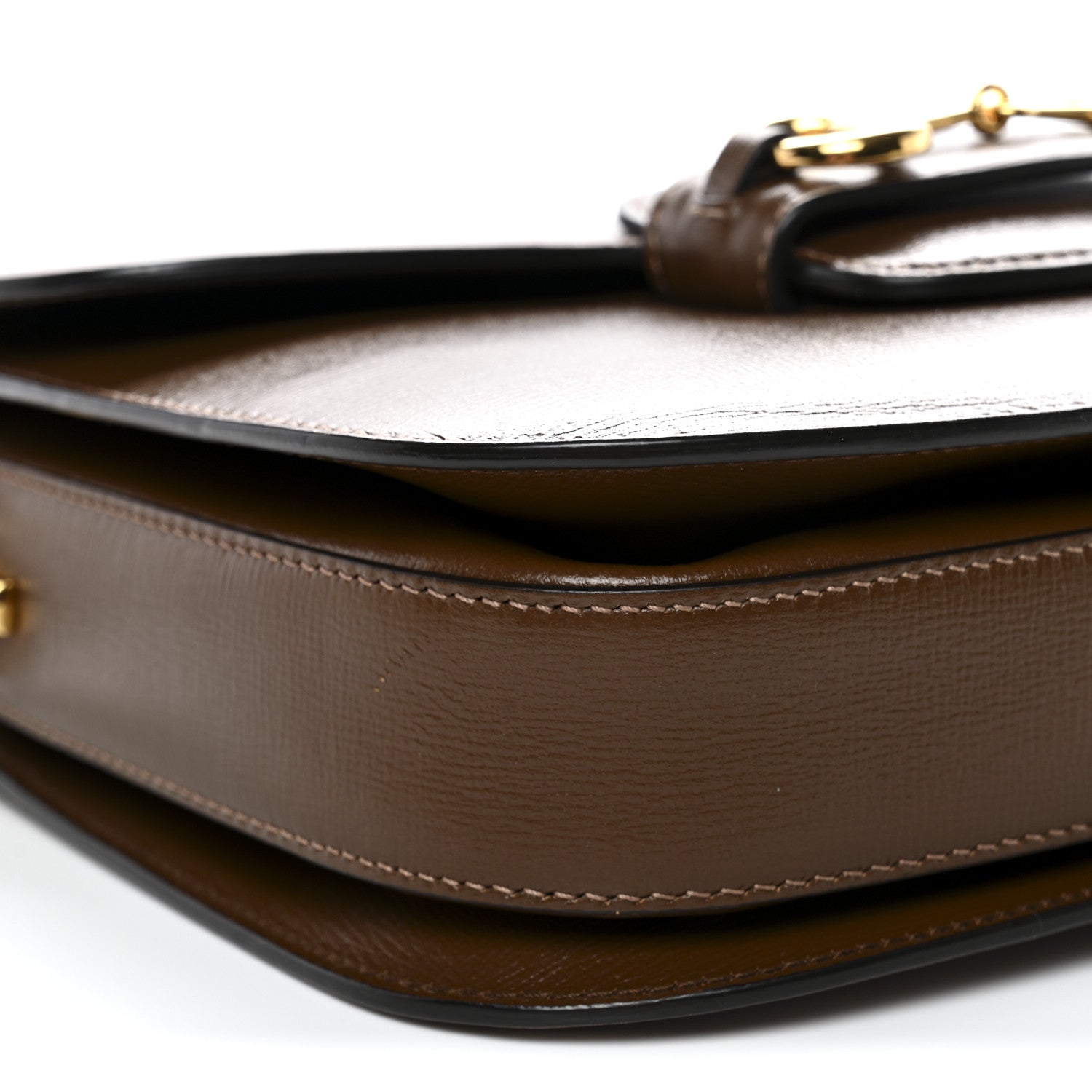 Azalea Calfskin Horsebit 1955 Shoulder Bag Brown Sugar