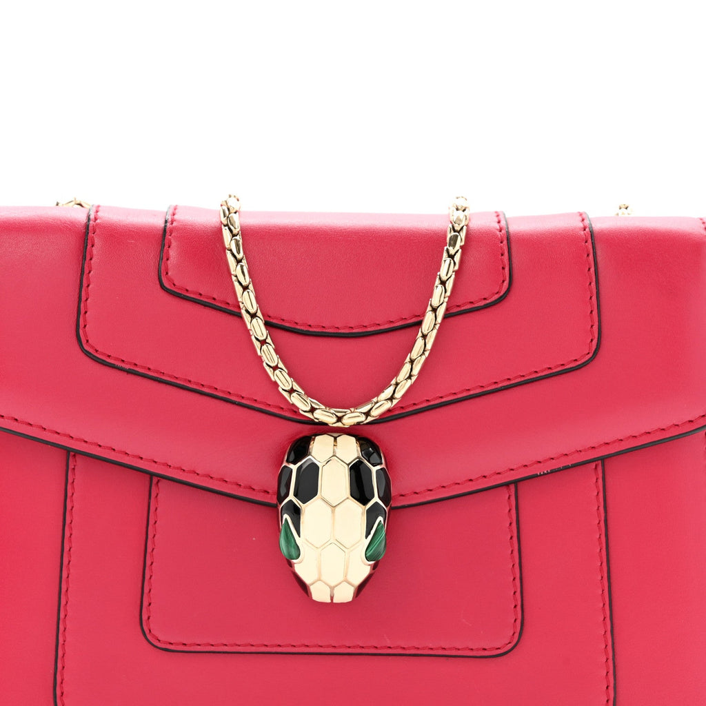 Calfskin Small Serpenti Forever Snake Strap Crossbody Bag Pink