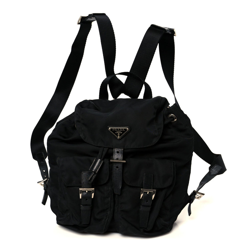 Tessuto Nylon Saffiano Small Backpack Black