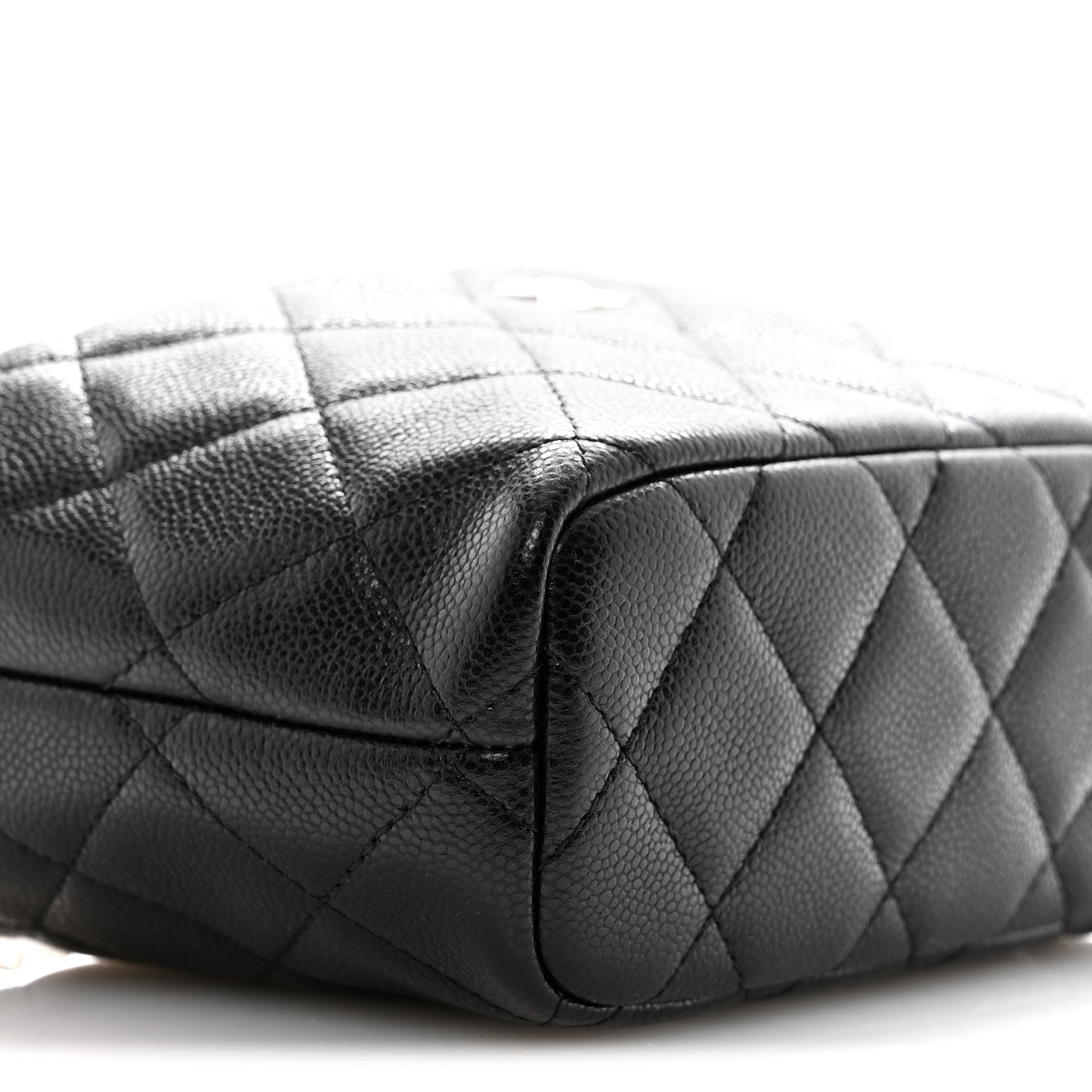 Caviar Quilted Hobo Clutch With Chain  Black