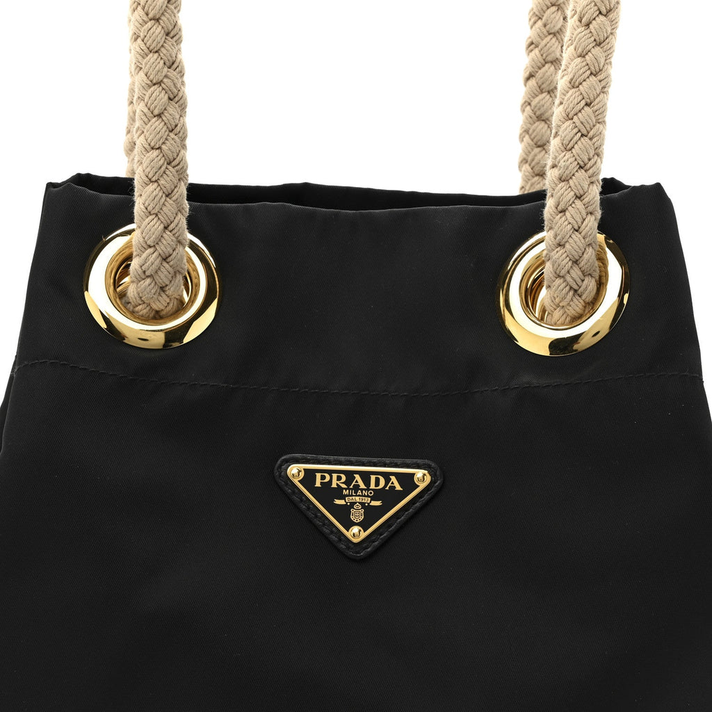 Re-Nylon Triangle Mariner Bucket Bag Black