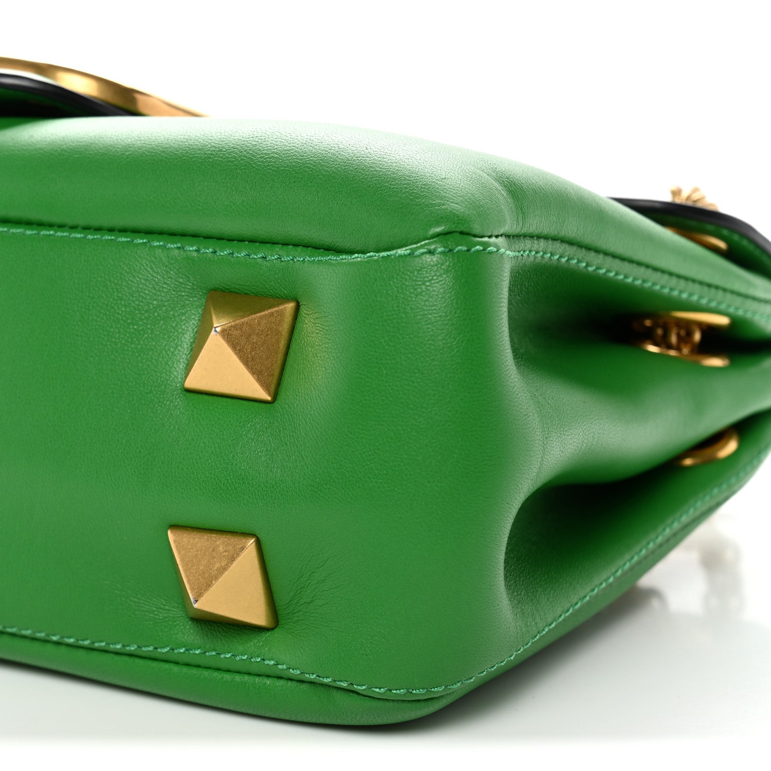 Nappa Stud Sign Shoulder Bag Ultra Green