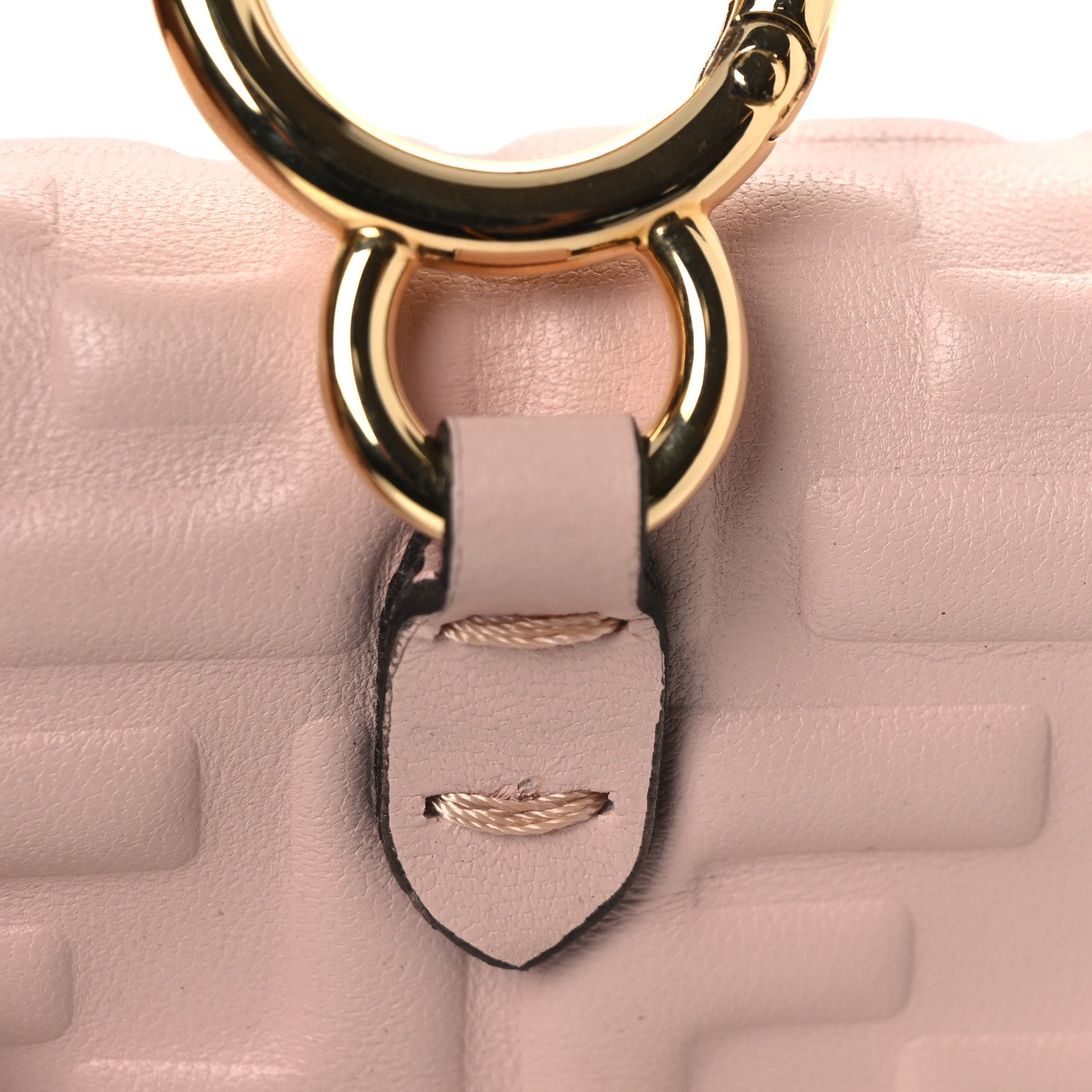 Nappa Matisse FF Embossed Nano Baguette Charm Rosa Quarzo