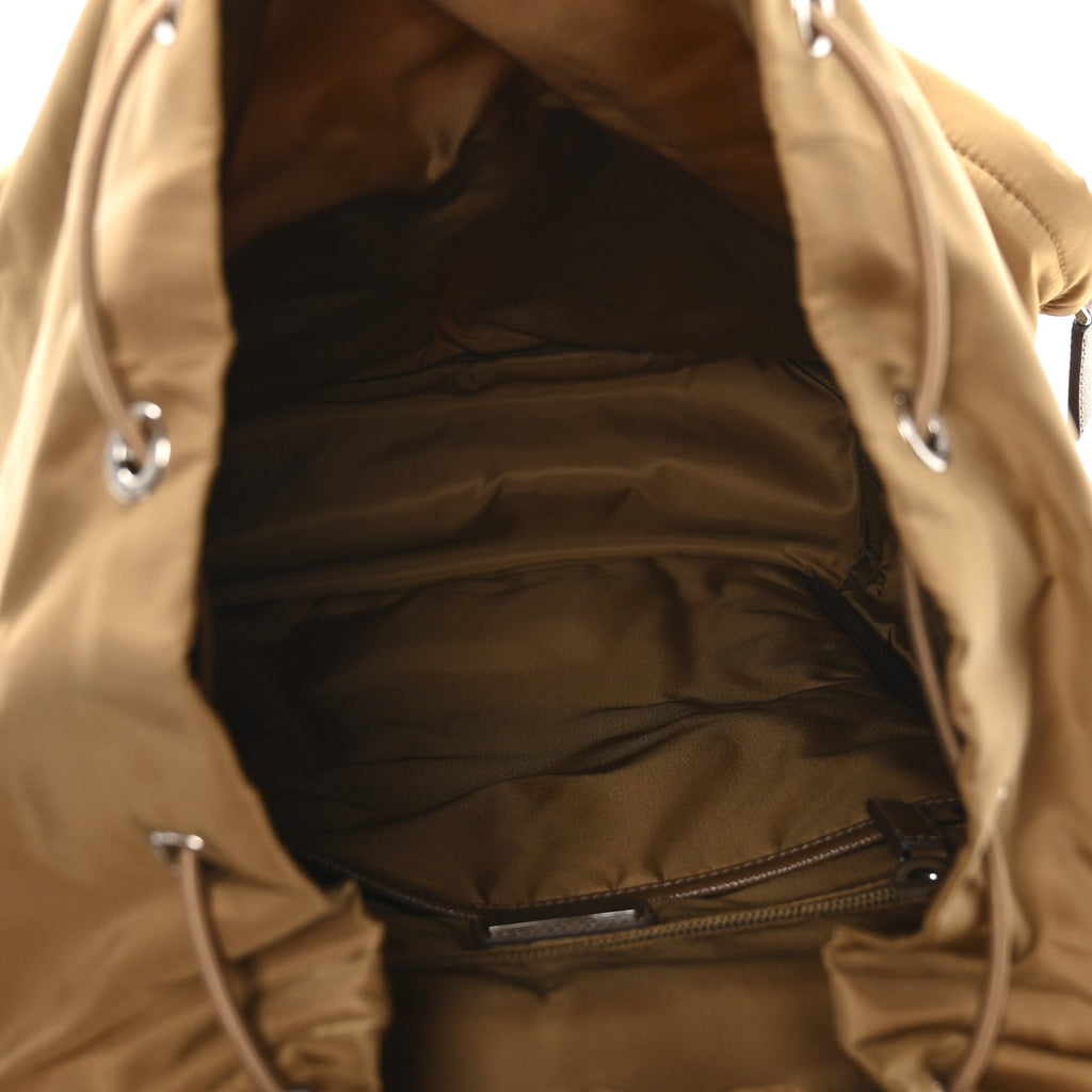 Re-Nylon Saffiano Mens Harness Strap Backpack Tabacco