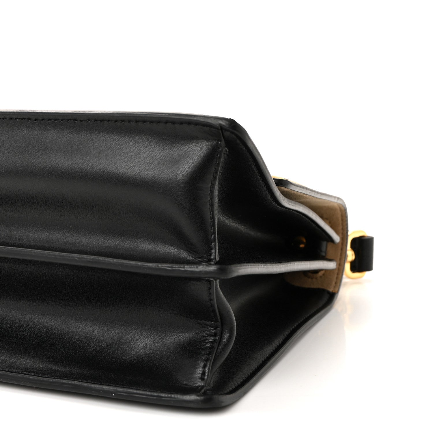 Vitello Liberty Lucido Metal Monster Eyes Studded Kan I Shoulder Bag Black