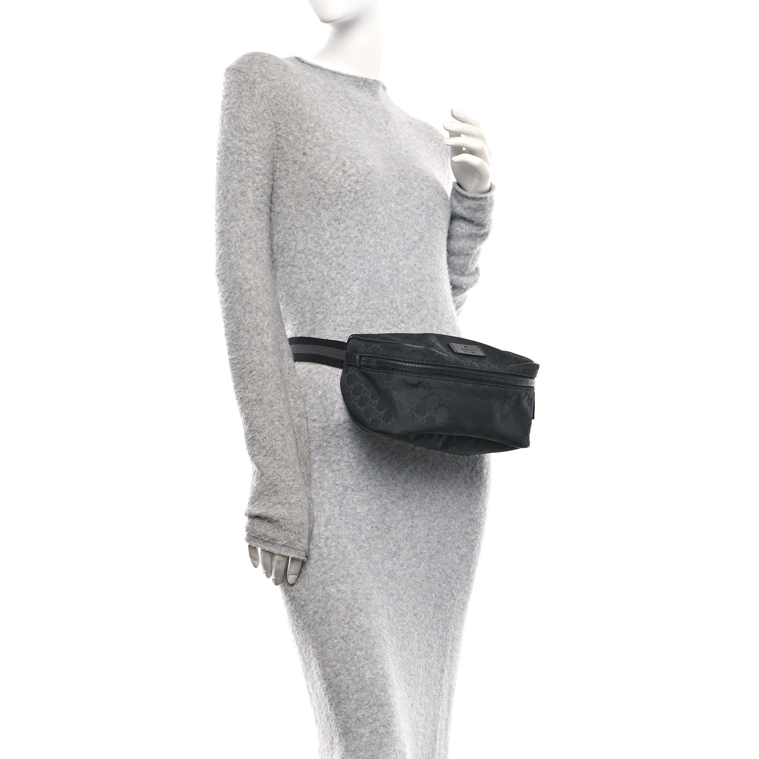 Nylon Monogram Fanny Pack Belt Bag Black