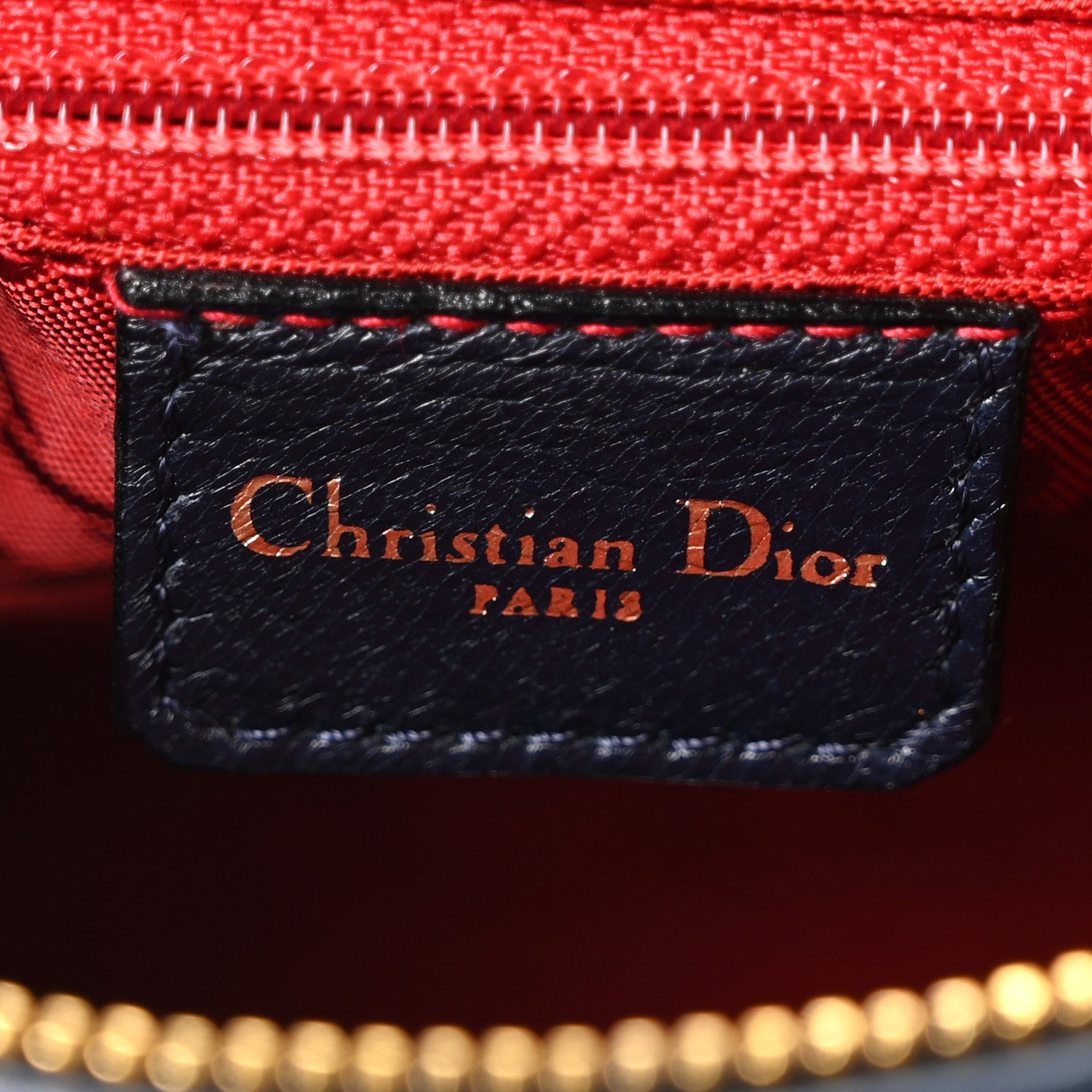 Lambskin Cannage Medium Lady Dior Navy Blue
