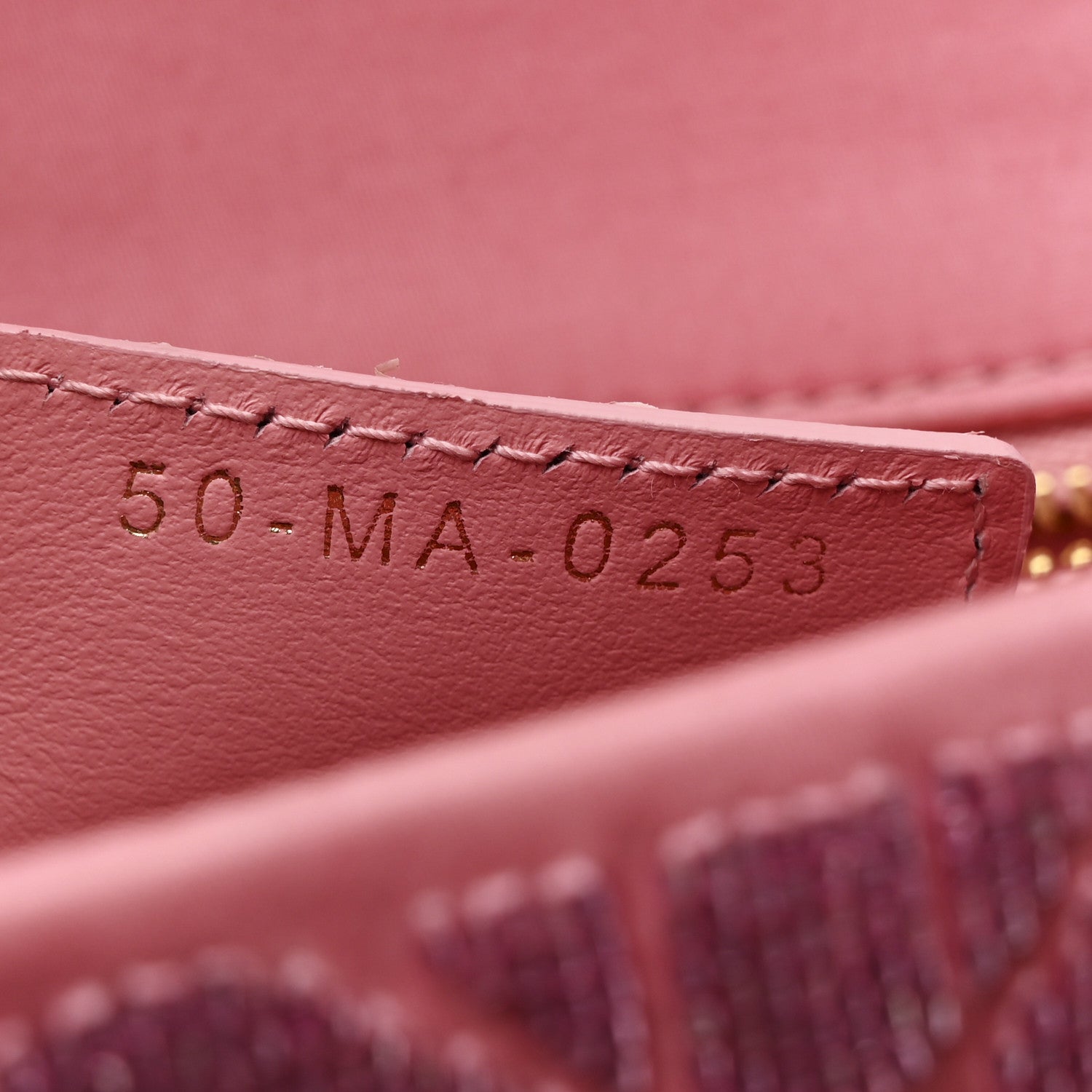 Calfskin Beaded Small Caro Bag Pink