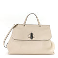 Cellarius Calfskin Large Bamboo Daily Top Handle Bag Mystic White