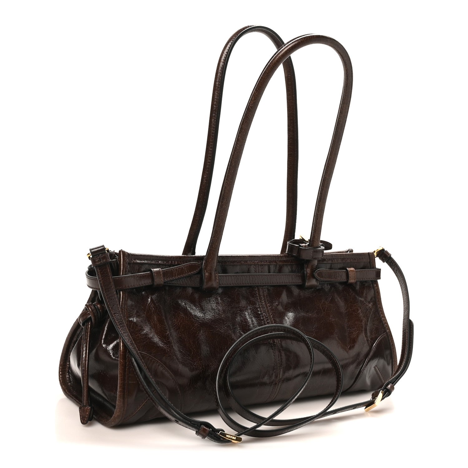Shiny Nappa Medium Bonnie Shoulder Bag Moro