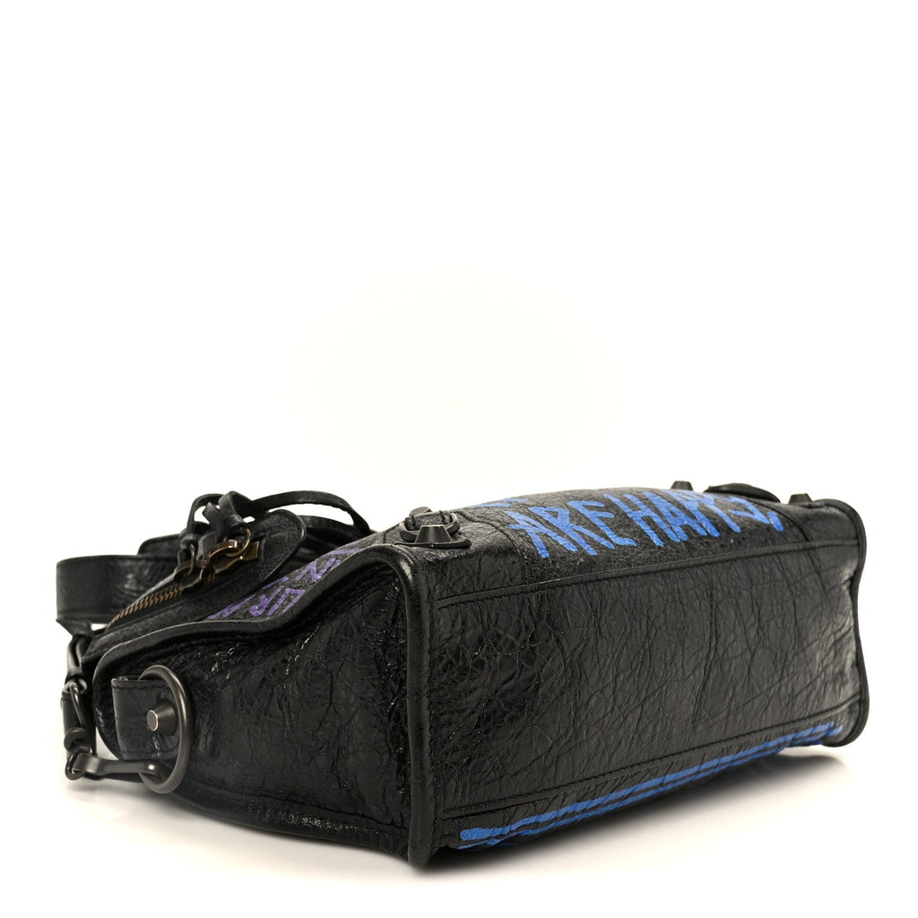 Agneau Arena Graffiti All Over Classic Hardware Mini City Black Bleu Violet