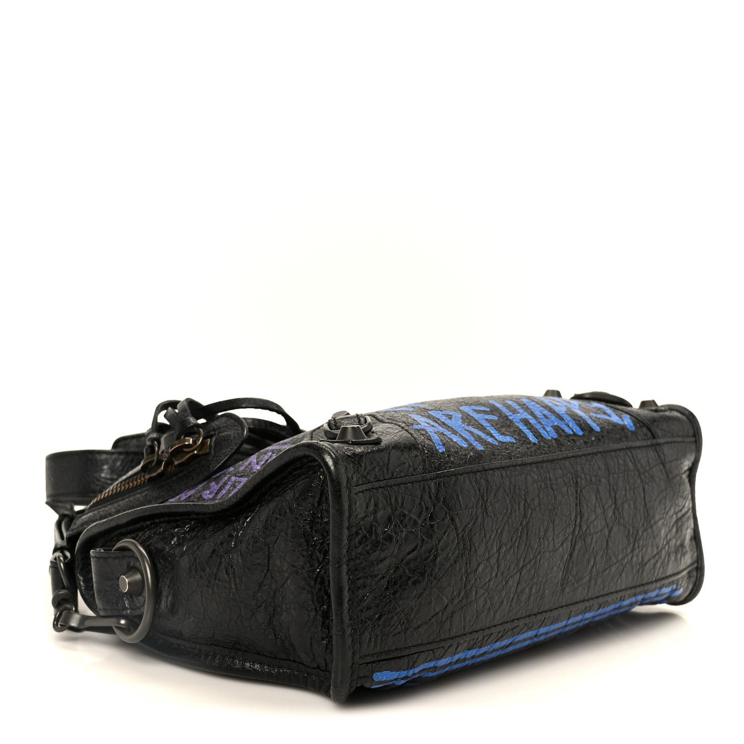 Agneau Arena Graffiti All Over Classic Hardware Mini City Black Bleu Violet