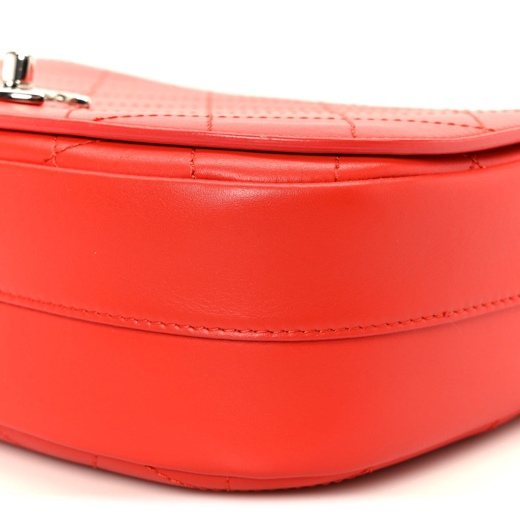 Calfskin Stitched Small Ring My Bag Flap Crossbody Red
