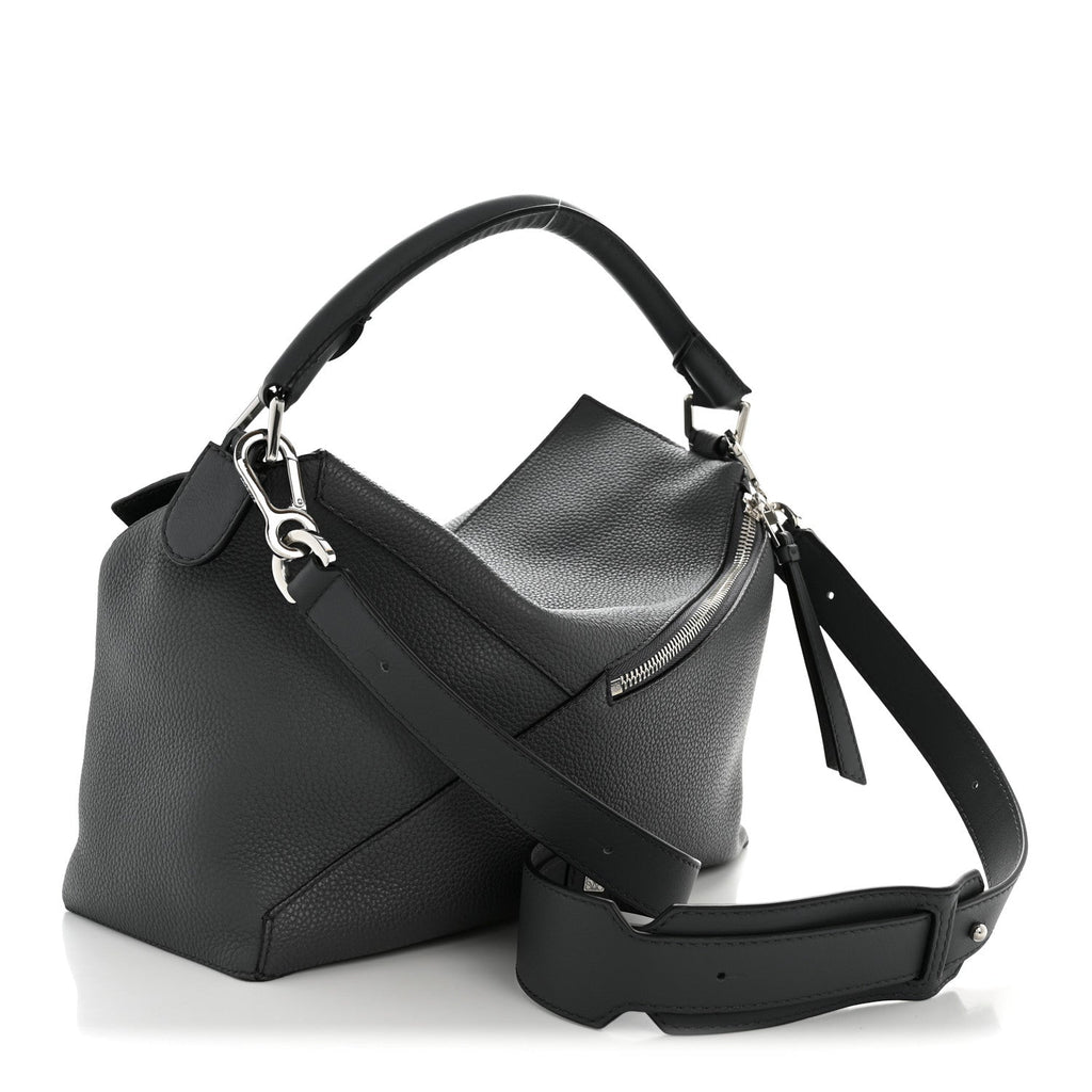 Grained Calfskin Large Puzzle Edge Bag Anthracite