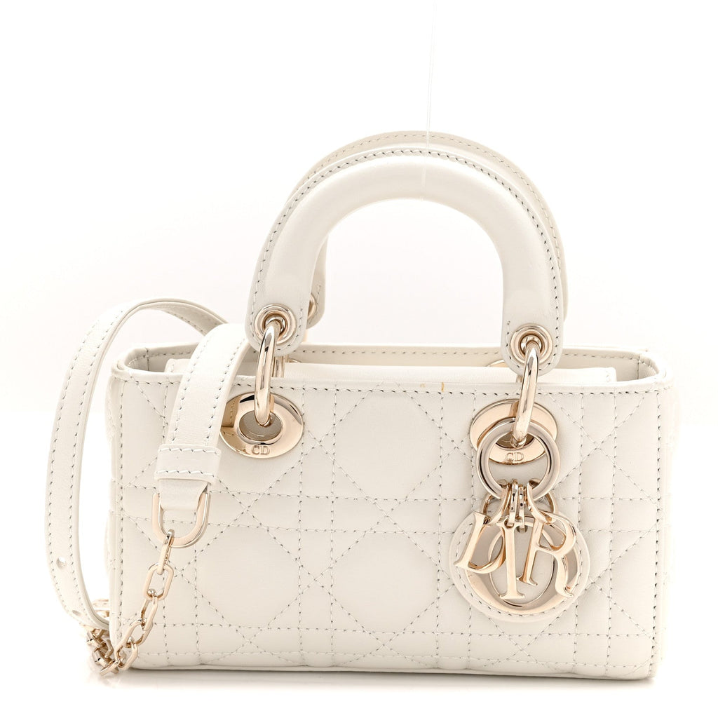 Lambskin Cannage Micro Lady D-Joy Latte