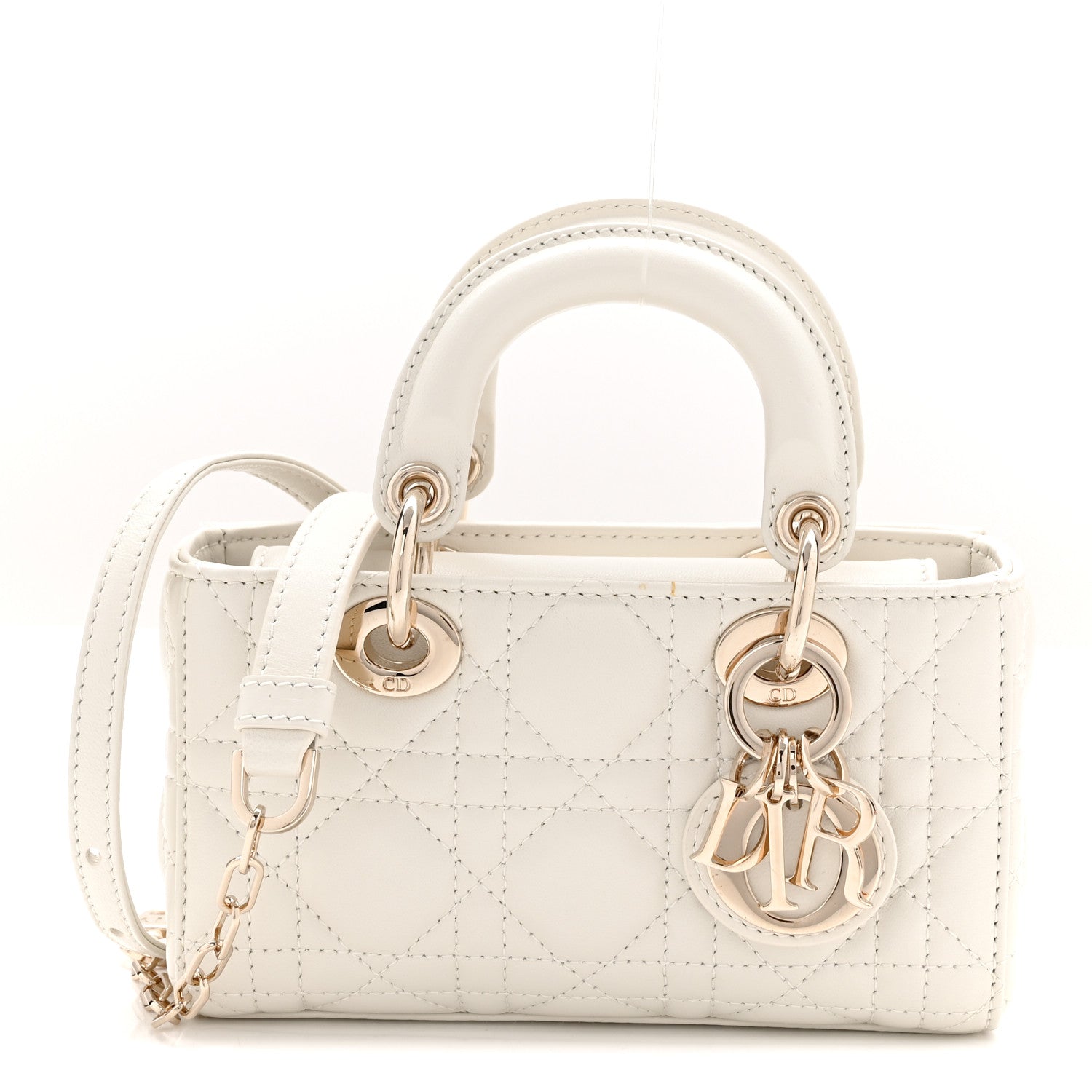 Lambskin Cannage Micro Lady D-Joy Latte