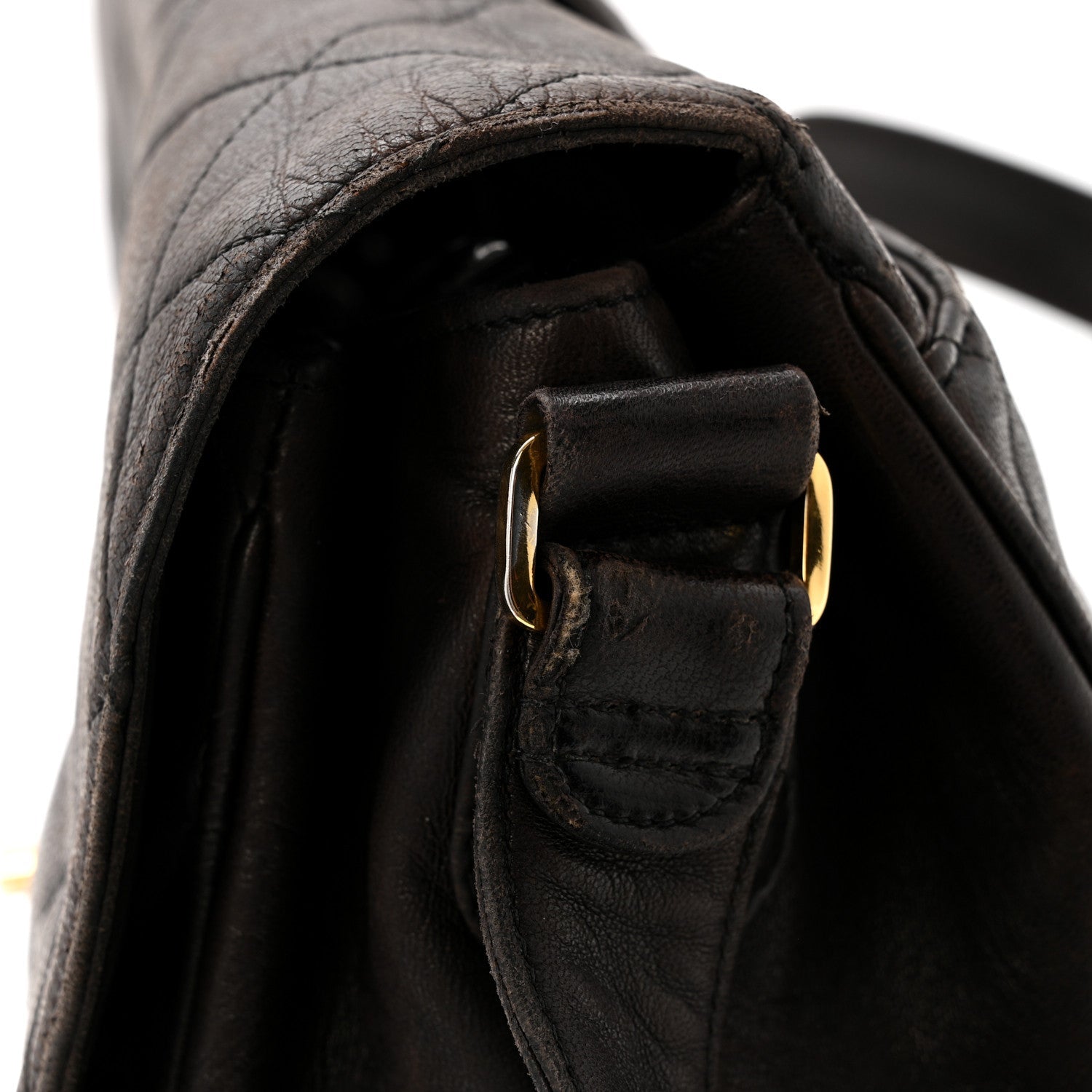 Lambskin Quilted Flap Shoulder Bag Black